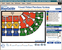 Система продажи билетов на стадион, созданная специалистами Autodesk для демонстрации возможностей MapGuide