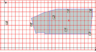 Рис. 4. Схема плиты со скважинами (шаг сетки 5х5 м)