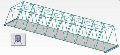 Рис. 15. Схема однопролетного моста (используется расчетная схема для проектирования оболочечных конструкций)