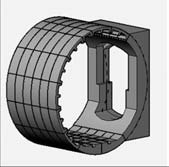 2в - типовой сборный участок бокового тоннеля, состоящий из колец обделки с демонтируемой частью (несущий элемент) и рамы ходка (формообразующий элемент);