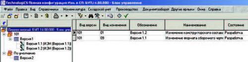 Рис. 3. Окно режима создания/редактирования изменения версии СП или ТП
