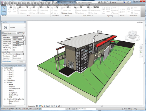 Autodesk Revit. Модель здания для импорта из Autodesk Revit в Autodesk 3ds Max Design