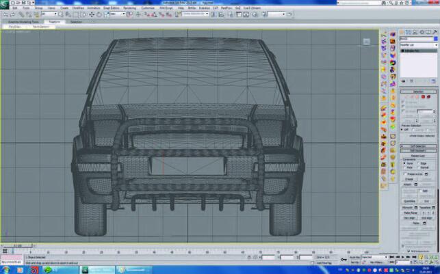 Рис. 13. Вид спереди на модель автомобиля с тюнингом, импортированную в Autodesk 3ds Max