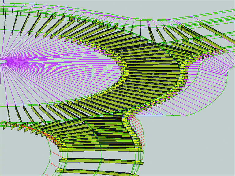3D-представление нескольких коридоров, созданных в критериях для проекта транспортной развязки