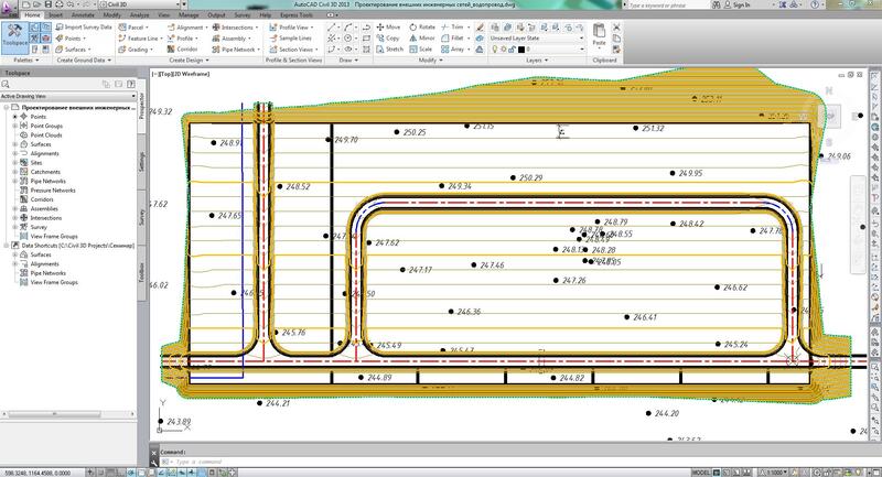 Пример проекта вертикальной планировки в AutoCAD Civil 3D