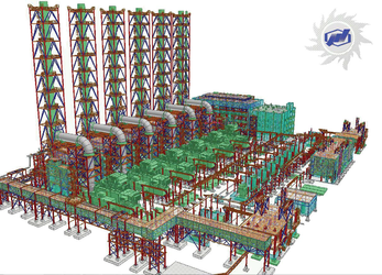 Рис. 1. 3D-модель газотурбинной установки - тепловой электростанции